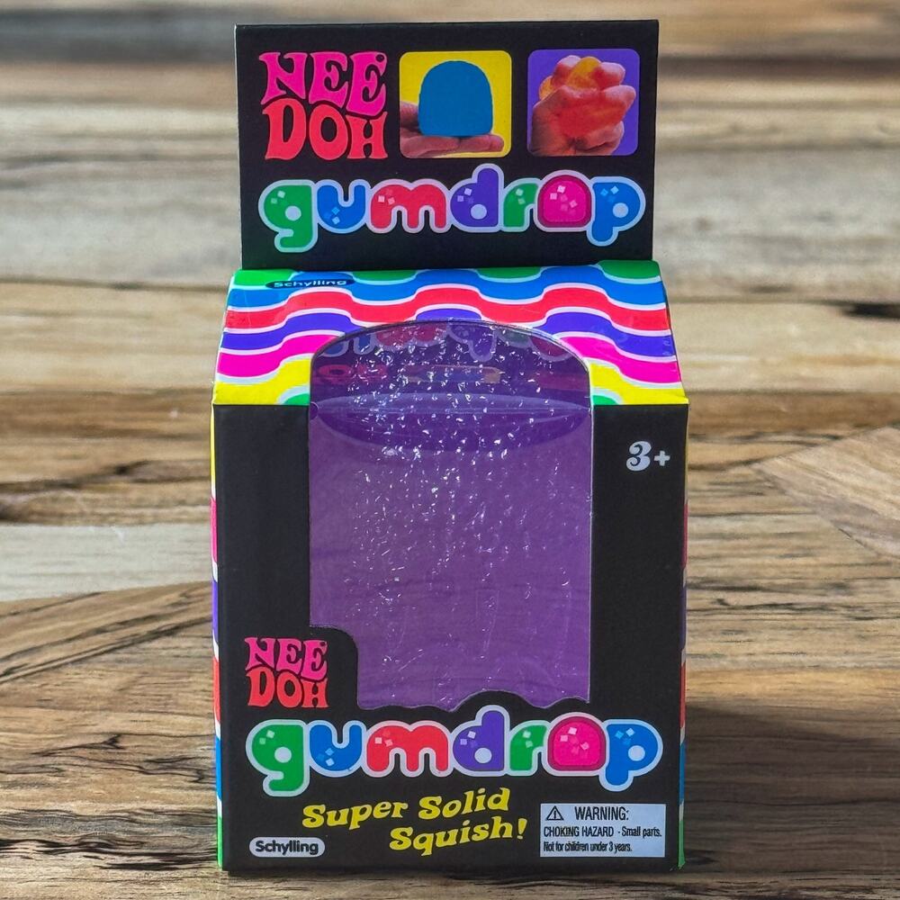 NIB Needoh Gumdrop Purple Schylling Super Solid Squish Fidget Sensory Toy Viral